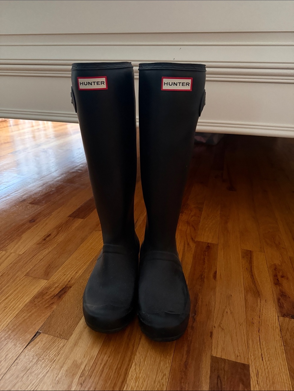 Hunter Black Tall Gloss Rain Boots